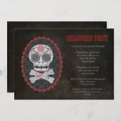 Halloween Sugar Skull Day of the Dead Party Einlad Einladung (Vorne/Hinten)
