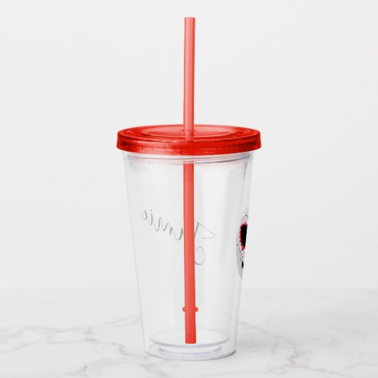 Halloween Sugar Skull Face Script Mit Monogramm Acryltrinkbecher (Vorderseite)