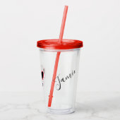 Halloween Sugar Skull Face Script Mit Monogramm Acryltrinkbecher (Rückseite)