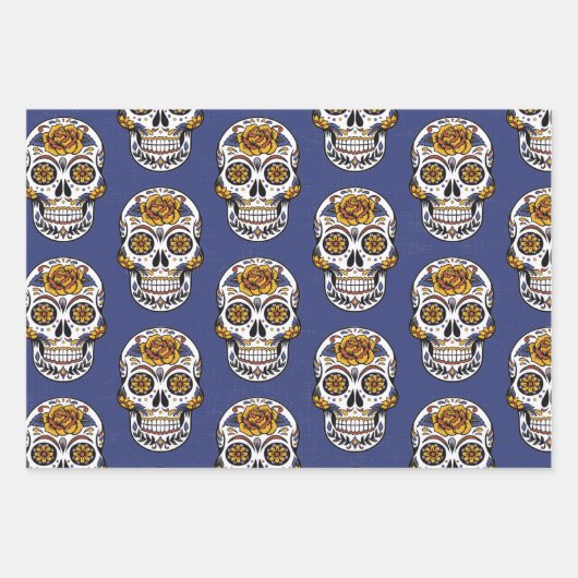 Halloween Sugar Skull Geschenkpapier Set (Vorderseite)
