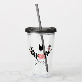 Halloween Sugar Skull Half Script Mit Monogramm Acryltrinkbecher