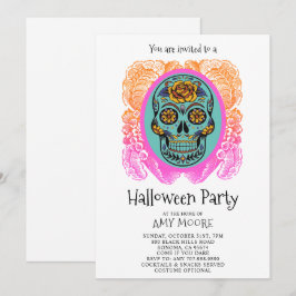 Halloween Sugar Skull-Party Einladung
