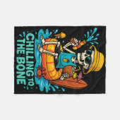 Halloween Summer Chilling an das Knochenskelett Fleecedecke (Vorderseite (Horizontal))