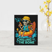 Halloween Summer Chilling an das Knochenskelett Karte (Gelbe Blume)