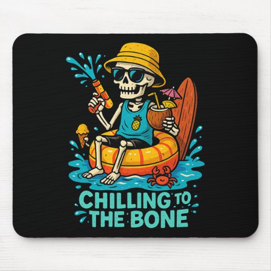 Halloween Summer Chilling an das Knochenskelett Mousepad (Vorne)