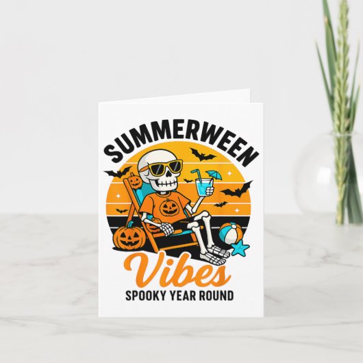 Halloween Summer Webes Spooky Skeleton Float Karte (Vorderseite)