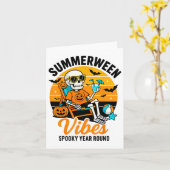 Halloween Summer Webes Spooky Skeleton Float Karte (Gelbe Blume)