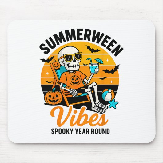 Halloween Summer Webes Spooky Skeleton Float Mousepad (Vorne)