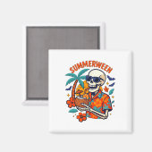 Halloween Summer Ween Skeleton Spooky Vacation Flo Magnet (Vorderseite/Rückseite)