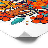 Halloween Summer Ween Skeleton Spooky Vacation Flo Poster (Ecke)