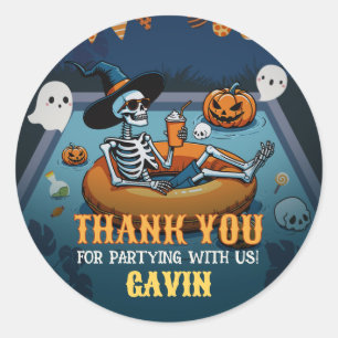 Halloween Summerween Pool Geburtstag Runder Aufkleber