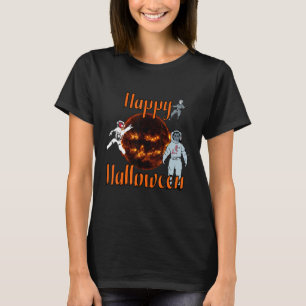 Halloween Sun w Vampire Hockey-Spieler & Devil Ast T-Shirt