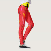 Halloween Superhero Yellow Lightning Bolts Leggings (Rechts)