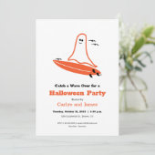 Halloween Surfer Ghost Einladung (Stehend Vorderseite)