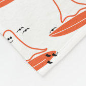 Halloween Surfer Ghost schwarz Fleecedecke (Ecke)