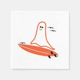 Halloween Surfer Ghost schwarz Serviette