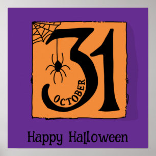 Halloween Süß Lustig Whimsical 31. Oktober Rahmen Poster