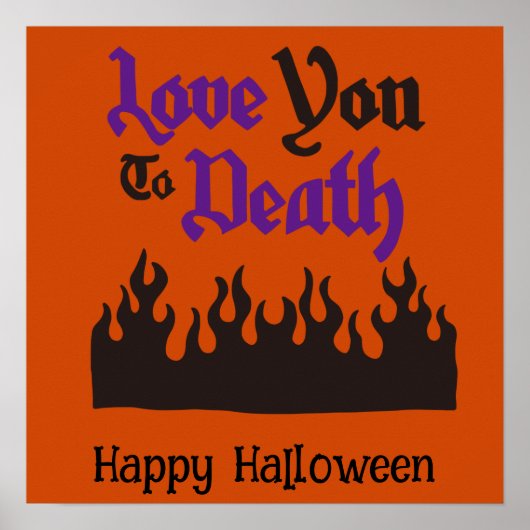 Halloween Süß Lustig Whimsical Schwarze Flamme Poster (Vorne)