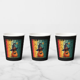 Halloween süß lustiger Kürbis vintage Herbst Pappbecher