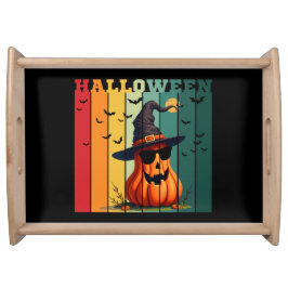 Halloween süß lustiger Kürbis vintage Herbst Serviertablett