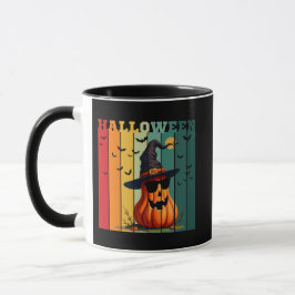 Halloween süß lustiger Kürbis vintage Herbst Tasse