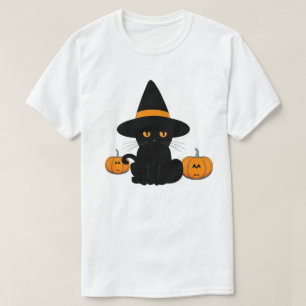 Halloween süße Cartoon-Freunde, schwarze Babykatze T-Shirt
