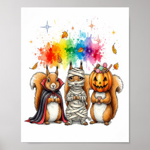 Halloween Süße Eichhörnchen Kostüm Poster