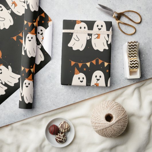 Halloween Süße Geister Teil  Geschenkpapier (Kunsthandwerk)