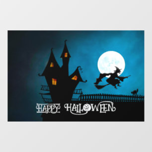Halloween Süße Gruselige Whimsical Hexe Navy Fensteraufkleber
