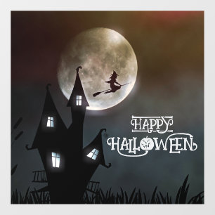 Halloween Süße Gruselige Whimsical Hexe Schwarz Fensteraufkleber