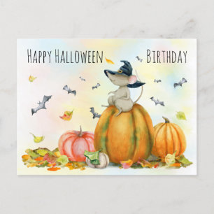 Halloween Süße Hexenmaus Postkarte