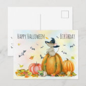Halloween Süße Hexenmaus Postkarte (Vorne/Hinten)