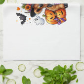 Halloween Süße Highland-Kuh Geschirrtuch (Gefaltet)