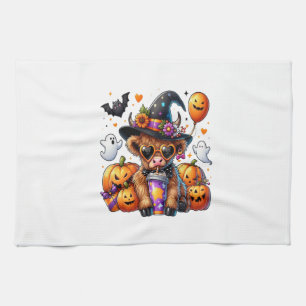 Halloween Süße Highland-Kuh Geschirrtuch