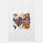 Halloween Süße Highland-Kuh Geschirrtuch (Vertikal)