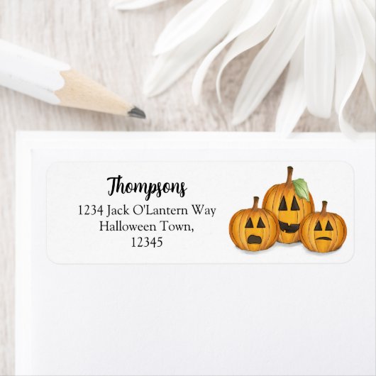 Halloween Süße Jack O'lanterns Rücksendeadresse (Insitu)