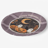 Halloween Süße Katze Geist Pappteller (Schrägansicht)