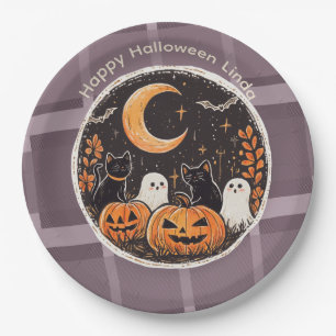 Halloween Süße Katze Geist Pappteller