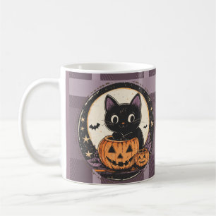 Halloween Süße Katze Herbst Karte Kaffeetasse
