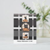 Halloween Süße Katze Herbst Postkarte (Stehend Vorderseite)