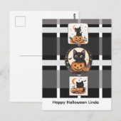 Halloween Süße Katze Herbst Postkarte (Vorne/Hinten)