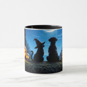 Halloween Süße Katze Hund Raben Tasse