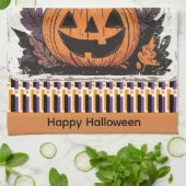 Halloween Süße Katze Kürbis Geschirrtuch (Gefaltet)