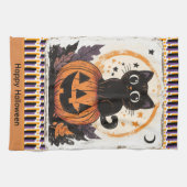 Halloween Süße Katze Kürbis Geschirrtuch (Horizontal)
