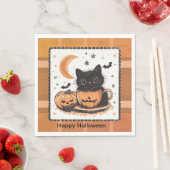 Halloween Süße Katze Kürbis Serviette (Beispiel)
