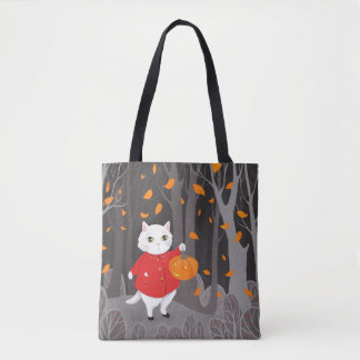 Halloween Süße Katze & Kürbislaterne Tasche