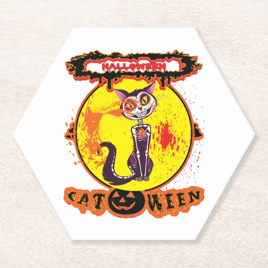Halloween Süße Katzenween Untersetzer (Vorderseite)