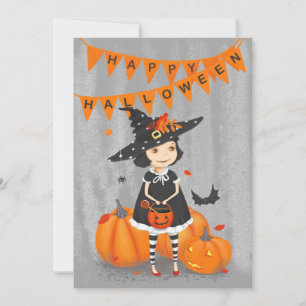 Halloween Süße Kleine Hexe Feiertagskarte