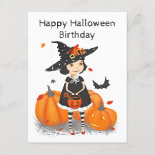 Halloween Süße Kleine Hexe Postkarte