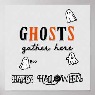 Halloween Süße Lustige Whimsical Geister Poster